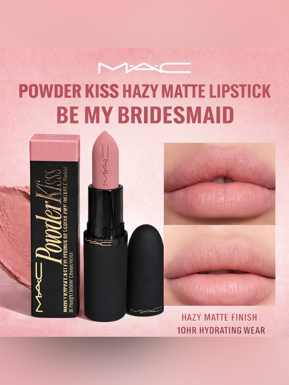 MAC Cosmetics Powder Kiss 💋 Hazy Matte Lipstick - Be My Bridesmaid (New in Box)